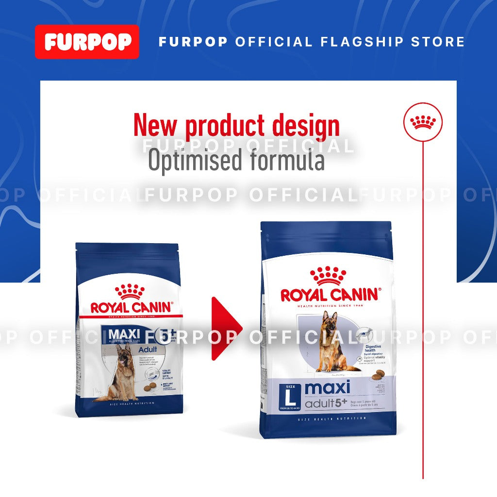 Royal Canin Maxi 5+ Adult (4KG) Dry Dog Food - Size Health Nutrition | FURPOP