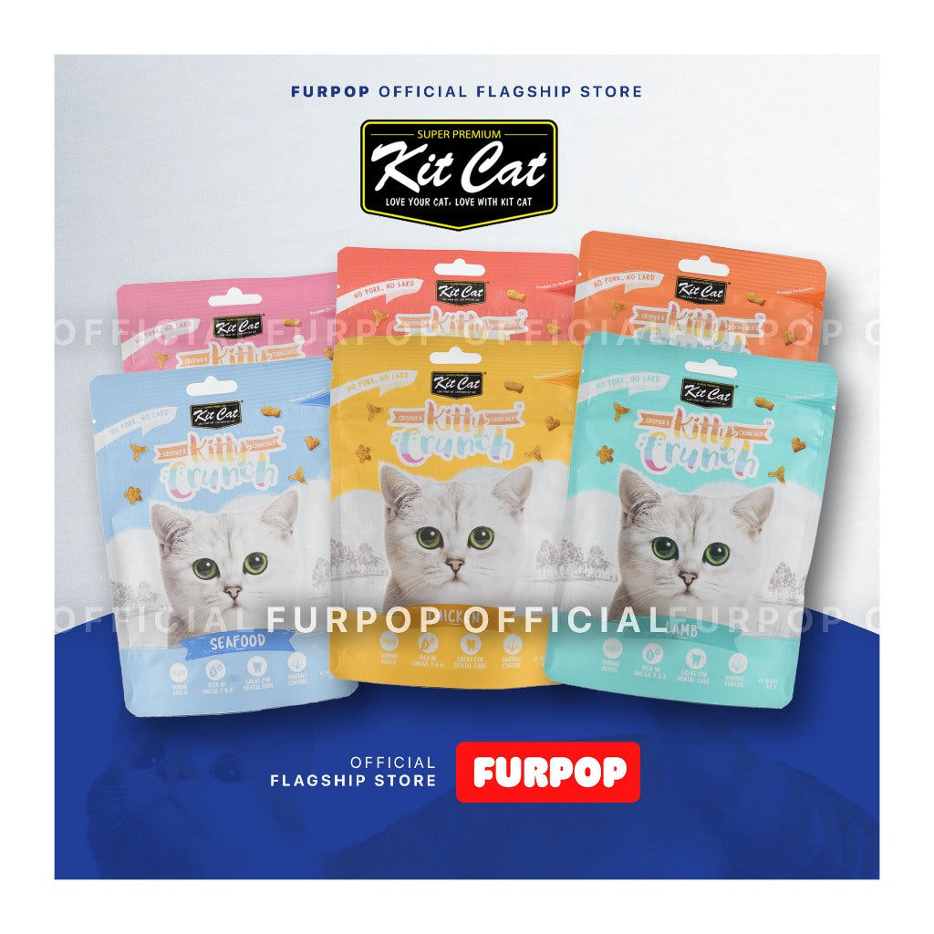 Kit Cat Kitty Crunch 6 Flavors Beef Lamb Chicken Seafood Salmon Tuna