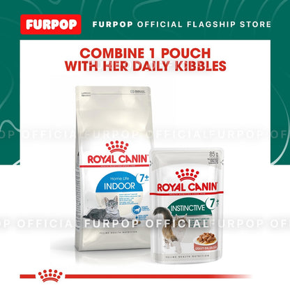 Royal Canin Instinctive 7+ Gravy 85gx12pcs Pouch Wet Cat Food - Feline Health Nutrition