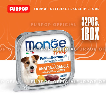 Monge Fruit Wet Food for Dogs 32pcs x 100G (1 BOX) | FURPOP