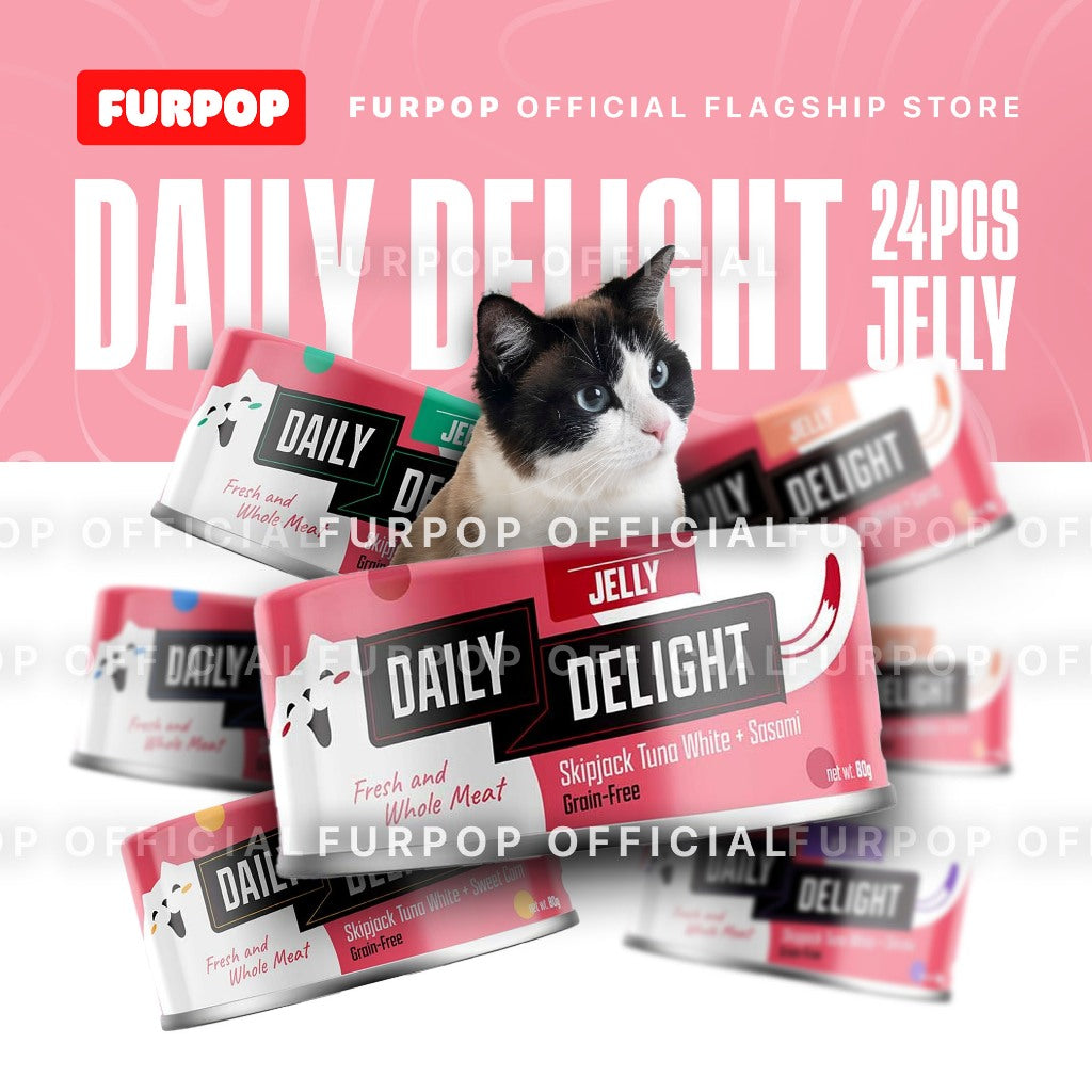 24pcs Daily Delight Jelly Cat Canned Food (1BOX 80g)– Skipjack Tuna & Chicken Wet Food for Cats