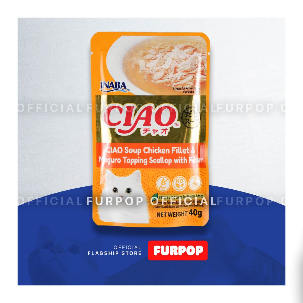 Ciao Inaba 16pcs 40G Pouch Creamy Soup Fillet Cat Treats 40g 16pcs Premium Treats | FURPOP