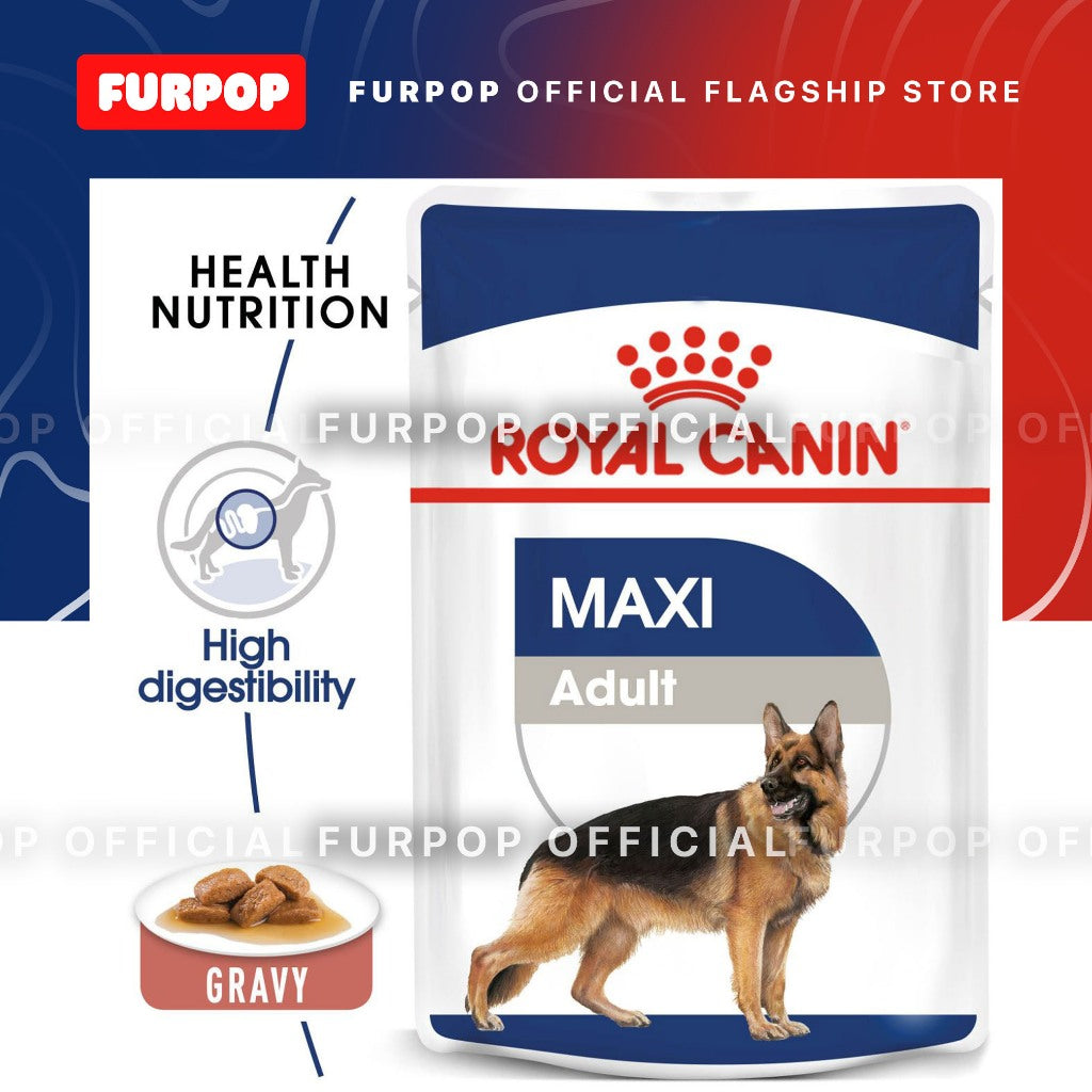 Royal Canin Maxi Adult (140g x 10 pouches) Wet Dog Food - Size Health Nutrition | FURPOP