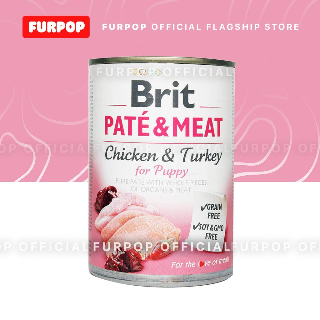 12pcs Brit Pate and Meat Dog in Can Food GRAIN-FREE 400g | FURPOP