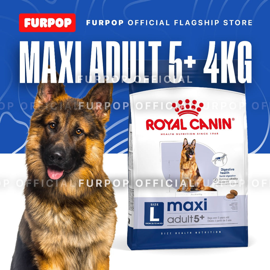 Royal Canin Maxi 5+ Adult (4KG) Dry Dog Food - Size Health Nutrition | FURPOP