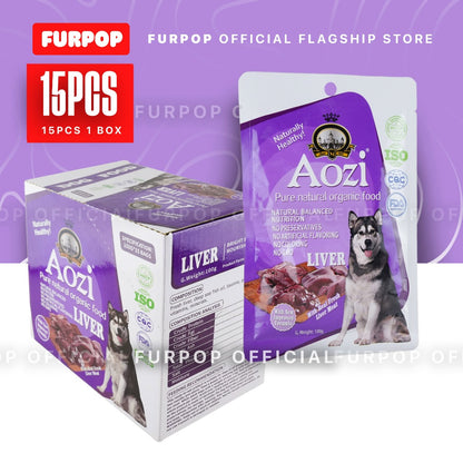 15pcs Aozi Pouch Dog 100g (1BOX) Natural Organic Puppy Wet Food Pet Essential | FURPOP